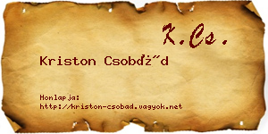 Kriston Csobád névjegykártya